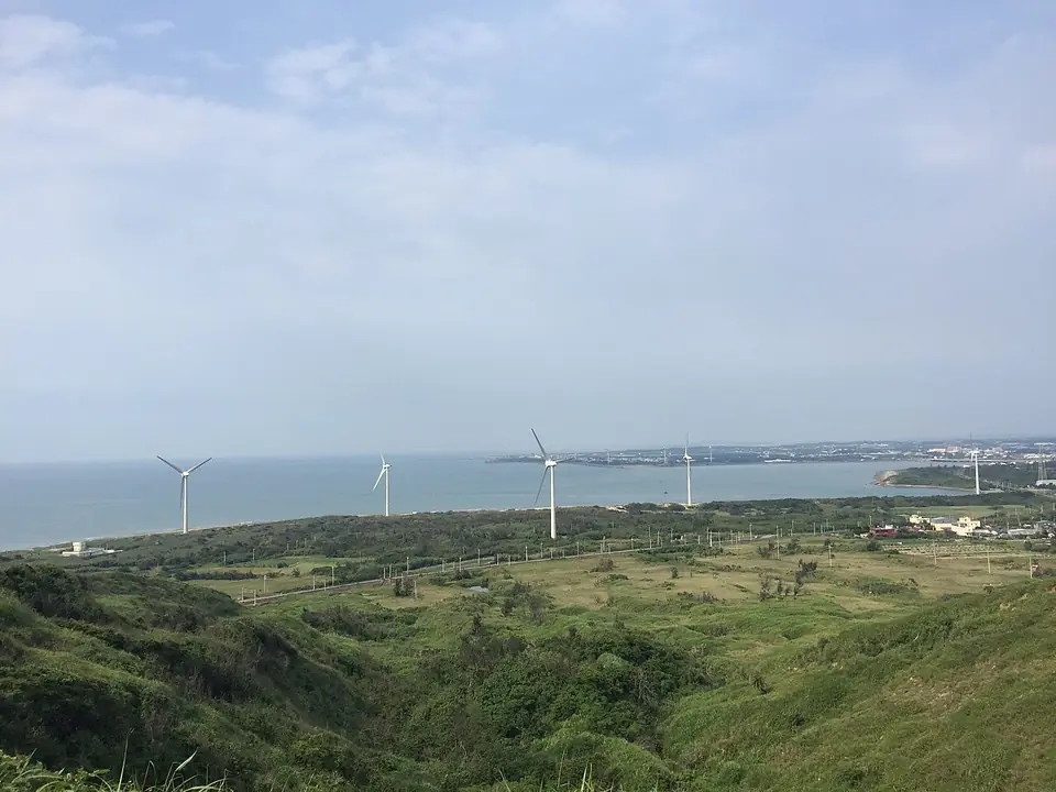 後龍好望角的風車與海岸